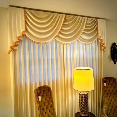 All curtains, drapes, and window treatments