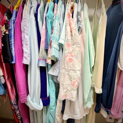 Vintage and newer women's clothes, nightgowns, and shoes
