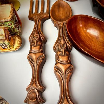 Vintage MCM teak and rosewood serveware