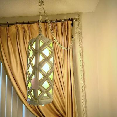 Pair of mid-century hanging lamps (matching table lamp also available)