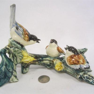 VINTAGE STANGL #3581 CHICKADEES ON BRANCH 8.5" LONG