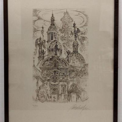 Michael Coudenhove Kalergi signed etching