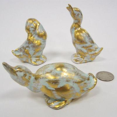 STANGL POTTERY - SET OF THREE GOLD DUCKS 3250