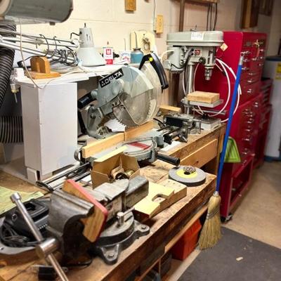 Delta chop saw, drill press 