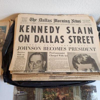 JFK newspapers from dfw