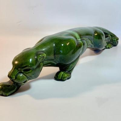 Vtg. ceramic panther, 20 in. length