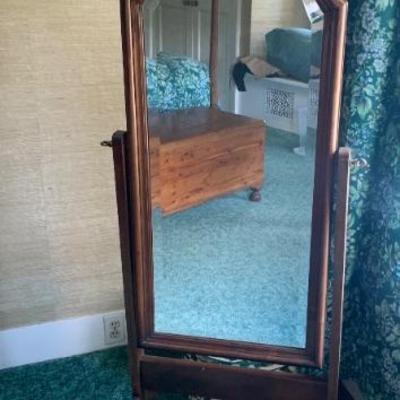 Cheval  beveled glass mirror