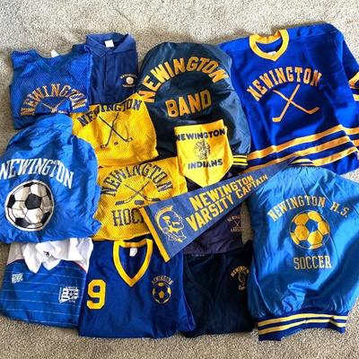 Lot of Newington High School sports clothing