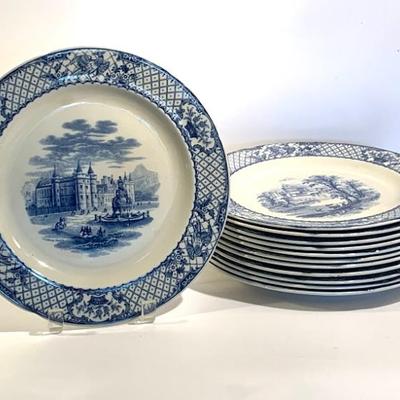 Vtg. Mason’s dinner plates w/ castle theme
