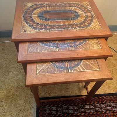 MCM Danish tile-top nest of tables