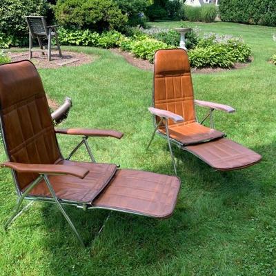 Very stylish  1970’s folding and reclining chairs by Mod Metal Far, Italy. As new condition, 