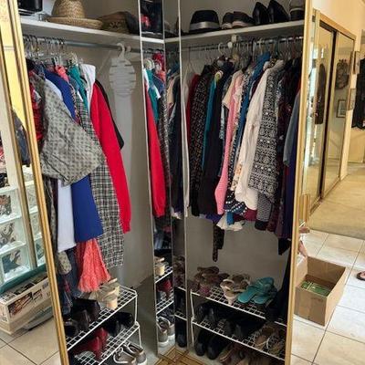 Small amount of clothing.  Shoes and boots.