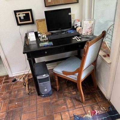 Desk, Victorian chair