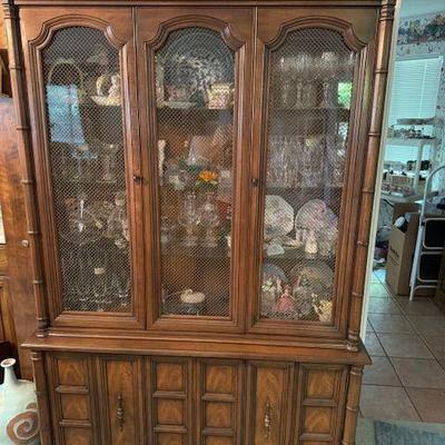 China cabinet, stemware, figurines, plates, knickknacks ...