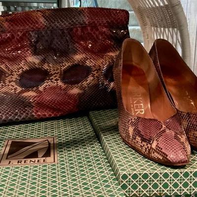Snake skin purse and shoes size 9n