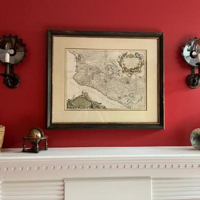 lots of antique maps and architectural engravings