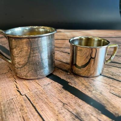 Sterling silver baby cups and dishes