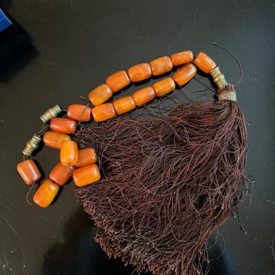 antique amber worry beads