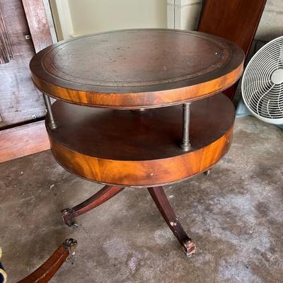 vintage two tiered drum table
