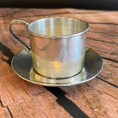 Sterling silver baby cups and dishes