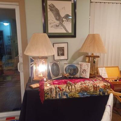 Lamps and rug