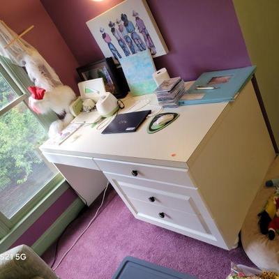 white desk