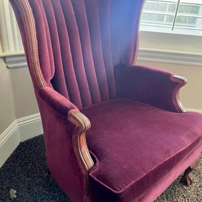 Sitting chair velvet red 