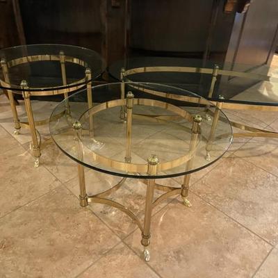 Glass and gold tables 