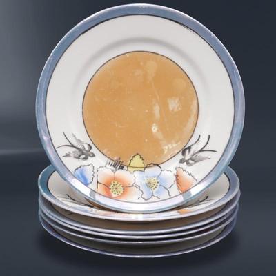 Antique Japanese Lusterware Plate Set (Lot of 6)
