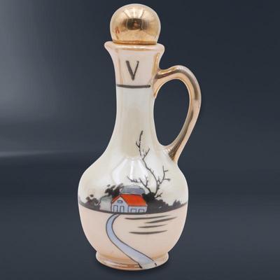 Hand Painted Nippon Lusterware Cruet & Sugar Bowl w/Spoon