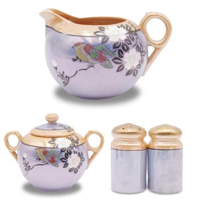 Lusterware Hand Painted Cherry Blossom Tableware Set (4pcs Total)