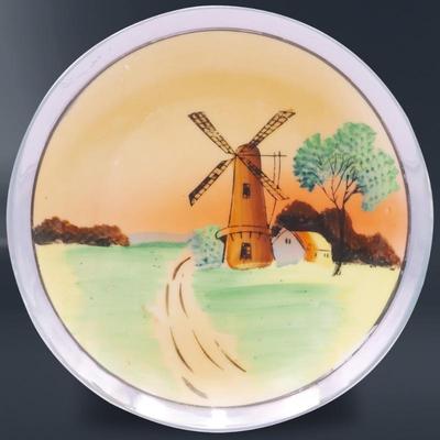 Vintage Japanese Lusterware Hand Painted Decor Plate
