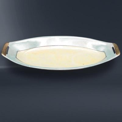 Long Hand Painted Lusterware Tray w/Handles