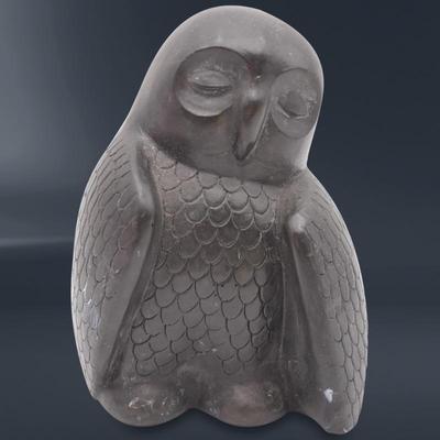 Aardvark Carved Black Soapstone Owl