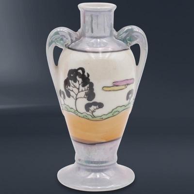 Hand Painted Lusterware Miniature Bud Vase