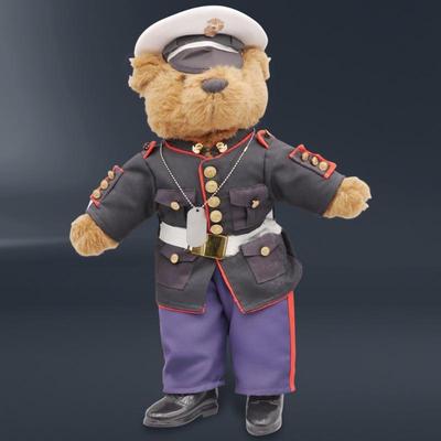 Vanguard Marine Corps Enlisted Dress Blue Uniform 21" Plush Bear