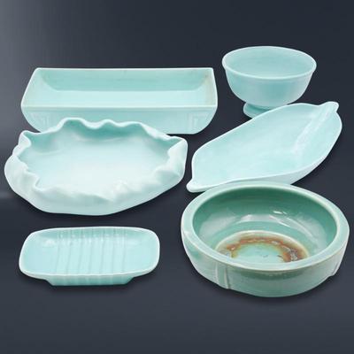 Assorted Turquoise Pottery (Total of 6)