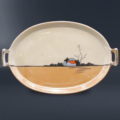Hand Painted Lusterware Tray w/Handles