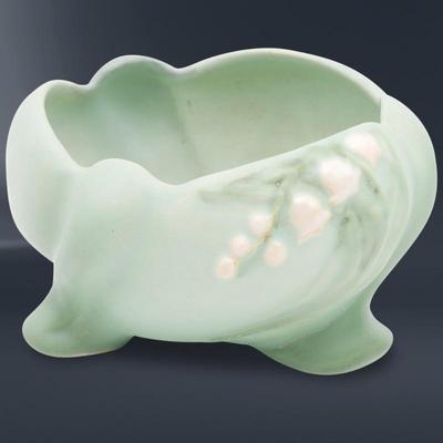 Weller Art Pottery Lily of the Valley Triple Footed Bowl Vase