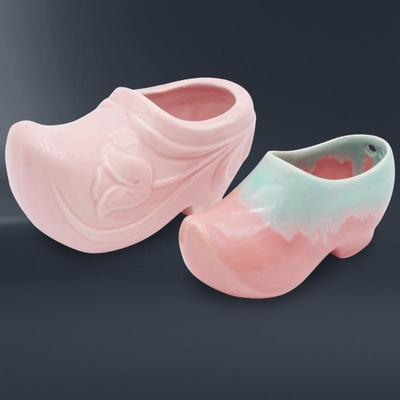Small Ceramic Dutch Clog Planters (Lot of 2)