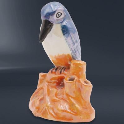 Lot Of 3 Vintage Japanese Lusterware Bird Flower Frog Figurines