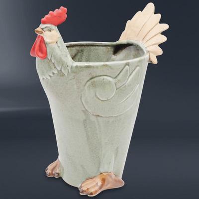Tall Ceramic Rooster Planter
