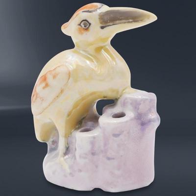Lot Of 3 Vintage Japanese Lusterware Bird Flower Frog Figurines