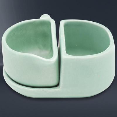 Matte Teal Ceramic Nesting Sugar & Creamer Set