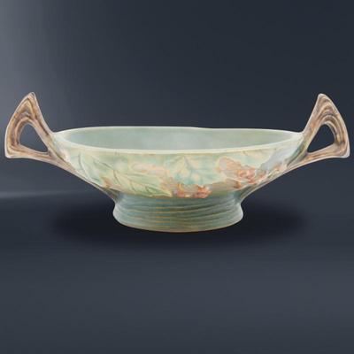 Roseville Pottery Bushberry Handled Bowl Vase