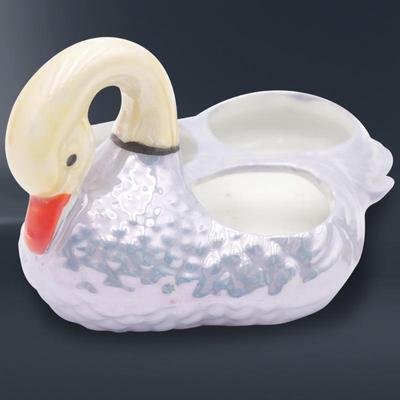 Lusterware Swan & Bird Spice Caddy