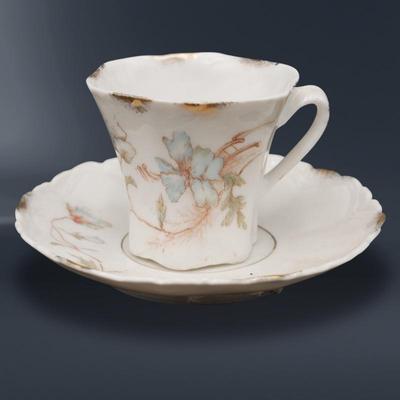 Gilded Porcelain Teacup & Saucer