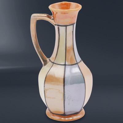 Orange, Yellow & Periwinkle Lusterware Cruet