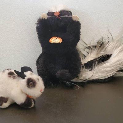 Lot 033-ER: Vintage Steiff Skunk & Rabbit