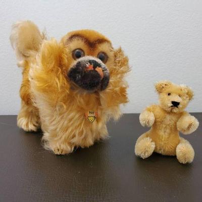 Lot 036-ER: Vintage Steiff Pekingese & Bear